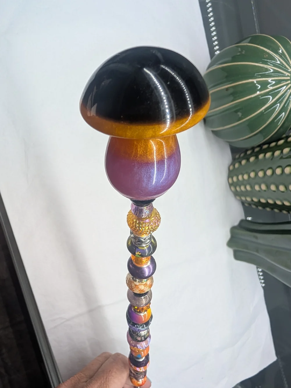 Handmade Fairy Wand/Plant/Garden Stake W/Resin Mushroom Topper 🍄